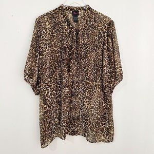 Torrid Womens Cheetah Leopard Print Front Tie Top Size 2x